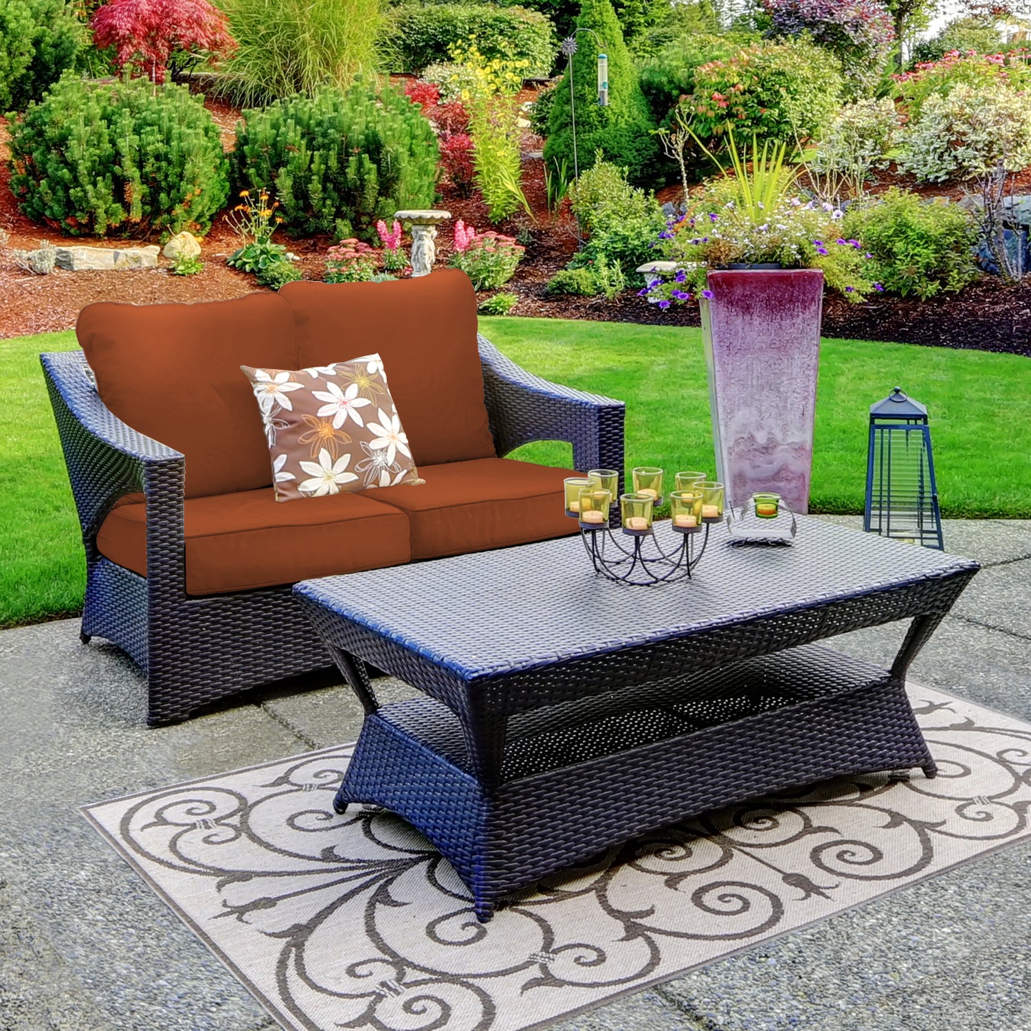 Rowley patio sectional online with cushions